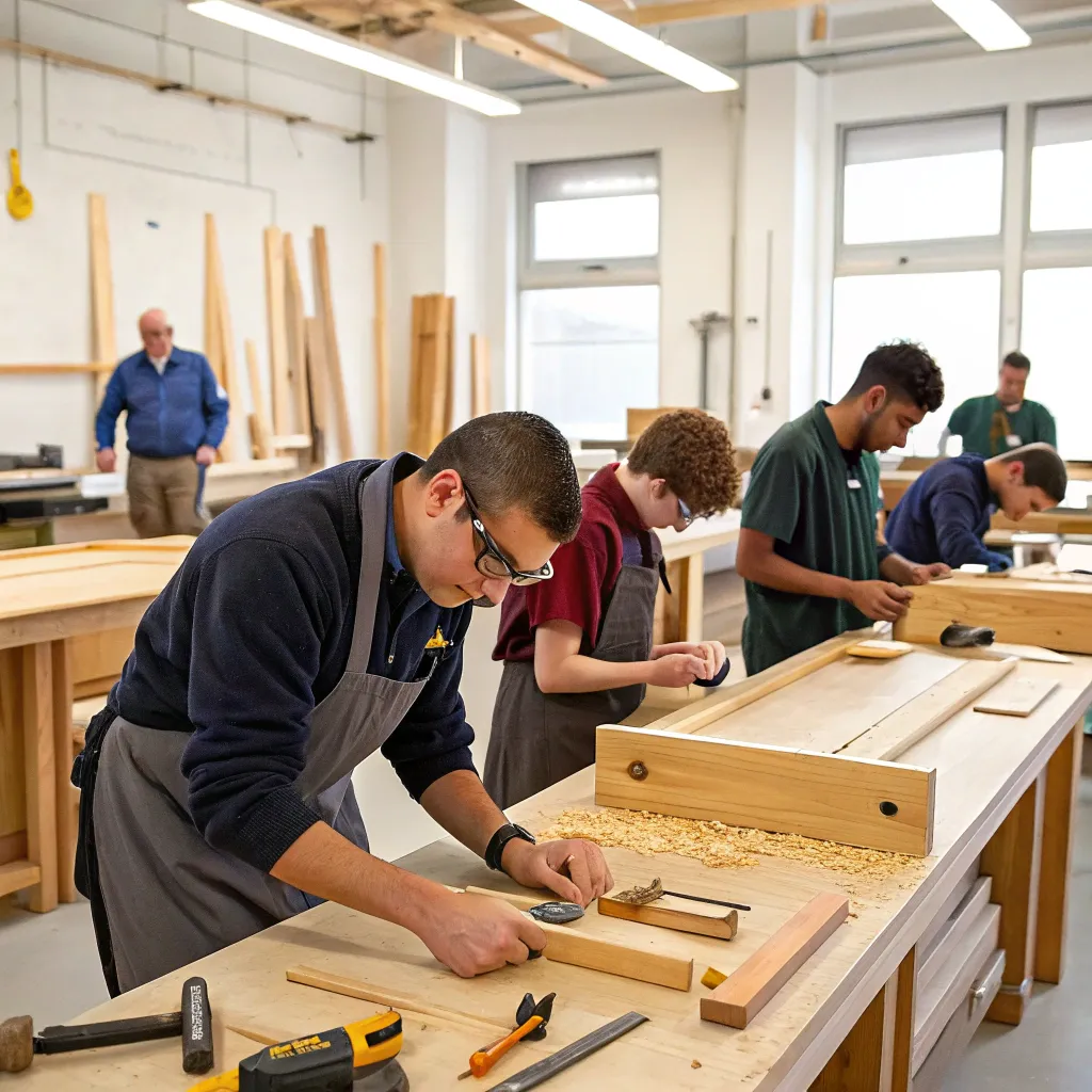 Carpentry class in session